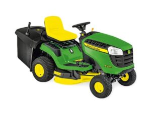 Tondeuse autotractée John Deere X146R verte, moteur Briggs 12,5 CV, siège ergonomique, idéale pour jardins de toutes tailles, usage résidentiel et professionnel