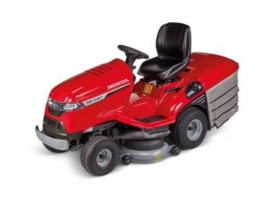 Tondeuse autoportée Honda HF2417HBE avec bac de ramassage 300 litres et largeur de coupe 102 cm